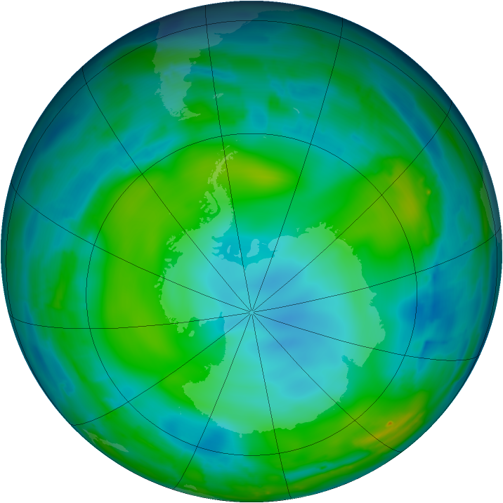 Antarctic ozone map for 28 May 2010